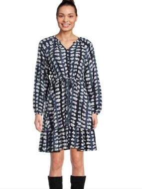 Time And Tru Dress Mini Blue Cove W/ Drawstring Sz XL